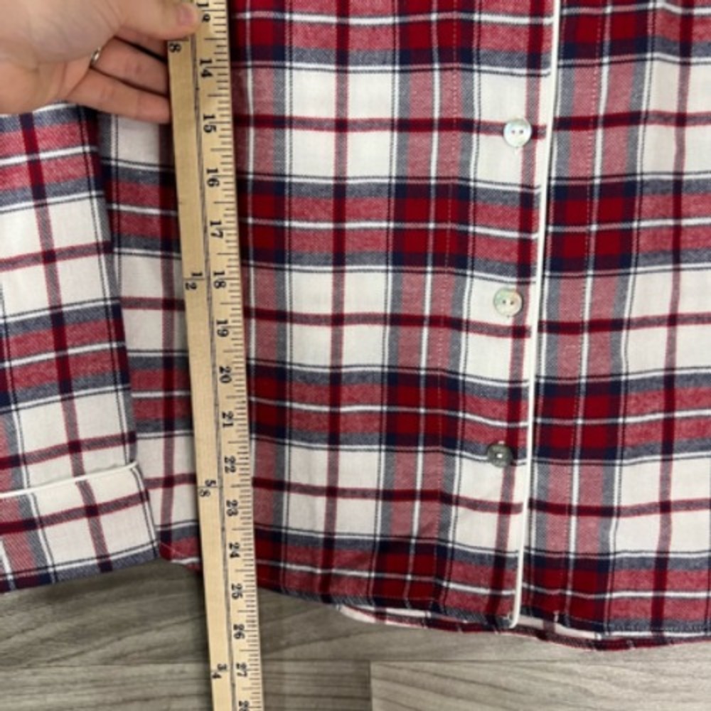 UGG Womens Pajama Shirt Red Plaid Button Up Pocket Collared Long Sleeve XS New‎ - Picture 11 of 12